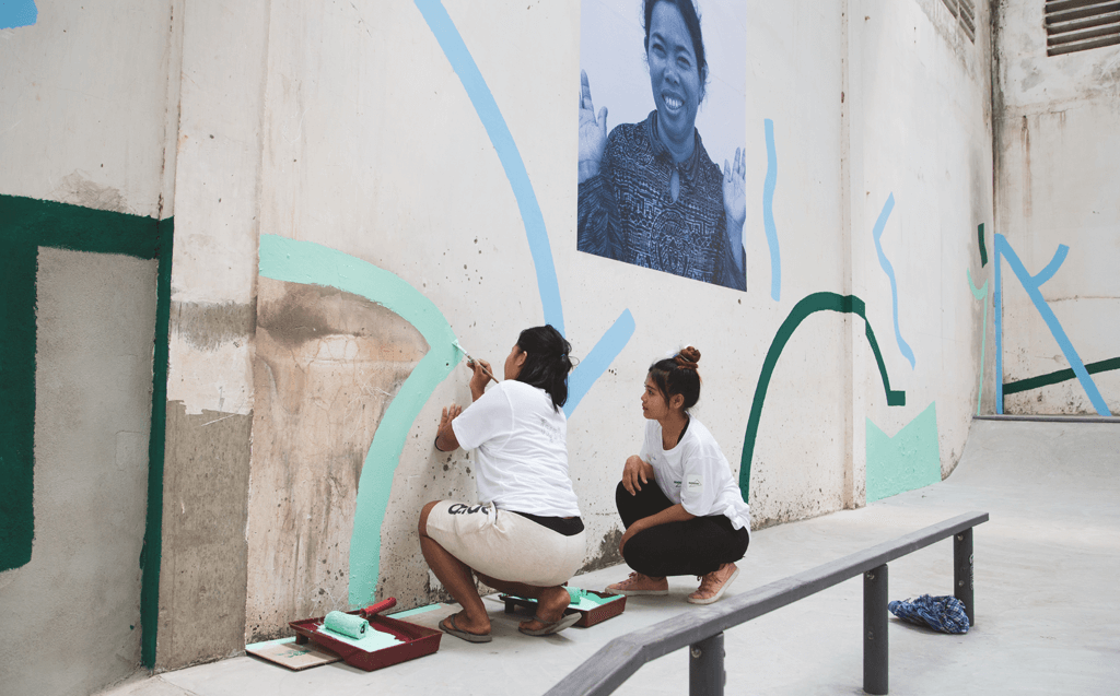 Daniel Dzonu Clarke skateistan mural