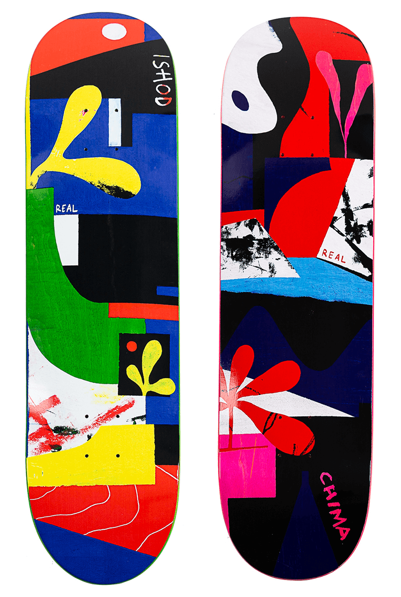 Daniel Dzonu Clarke real skateboards graphics chima ishod