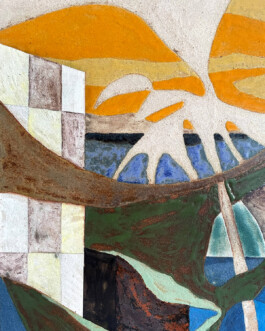 Sahel Sun Daniel Dzonu-Clarke Glaze on Stoneware ceramic tile 24 x 30cm 2025