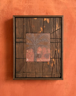 Daniel Dzonu Clarke Burning Shade Glaze on Ceramic tile and wood