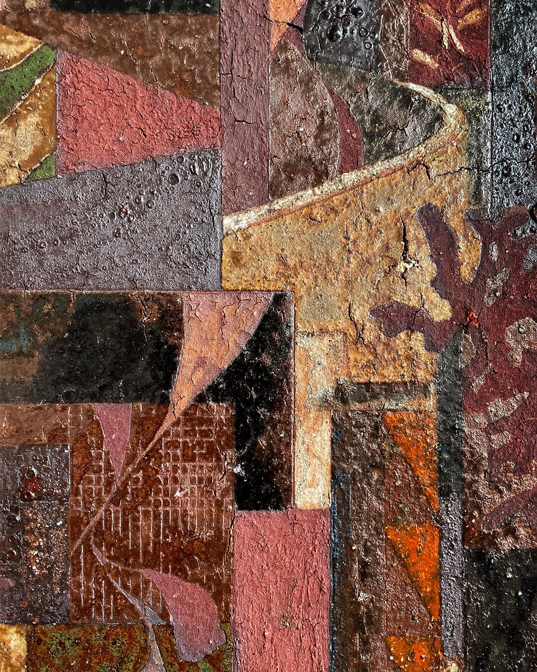 Daniel Dzonu Clarke Scarred Bars glaze on ceramic tile