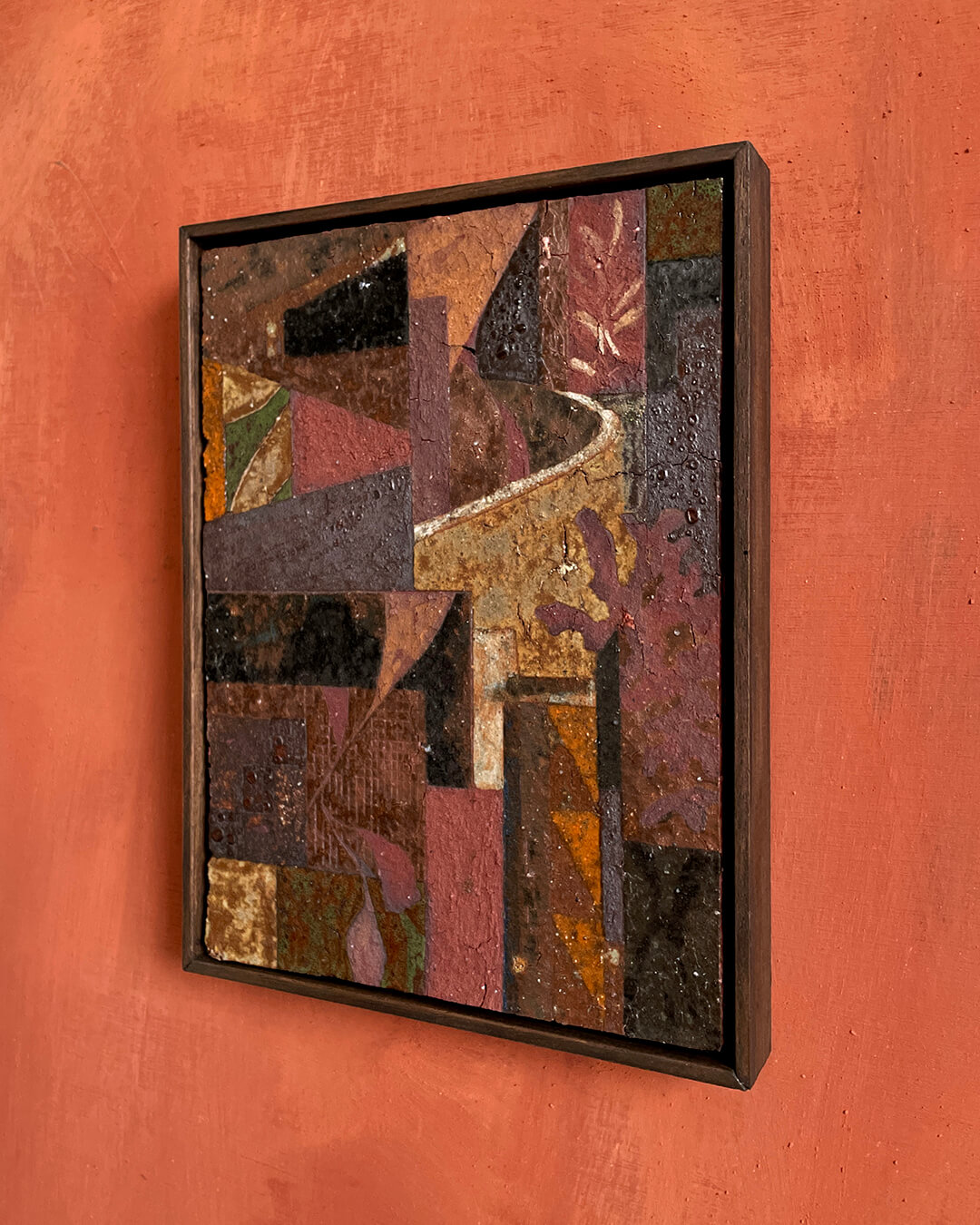 Daniel Dzonu Clarke Scarred Bars glaze on ceramic tile