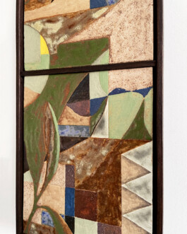 Daniel Dzonu Clarke Sundrift - Aeolic-Beams-Daniel Dzonu-Clarke Glaze on stoneware tiles 13 x 31cm 2026