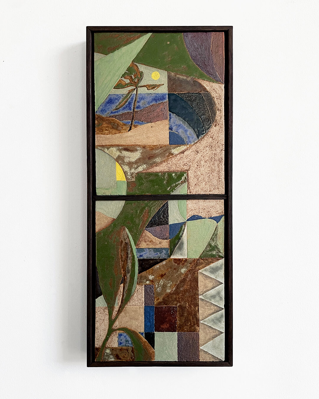 Daniel Dzonu Clarke Sundrift - Aeolic-Beams-Daniel Dzonu-Clarke Glaze on stoneware tiles 13 x 31cm 2026
