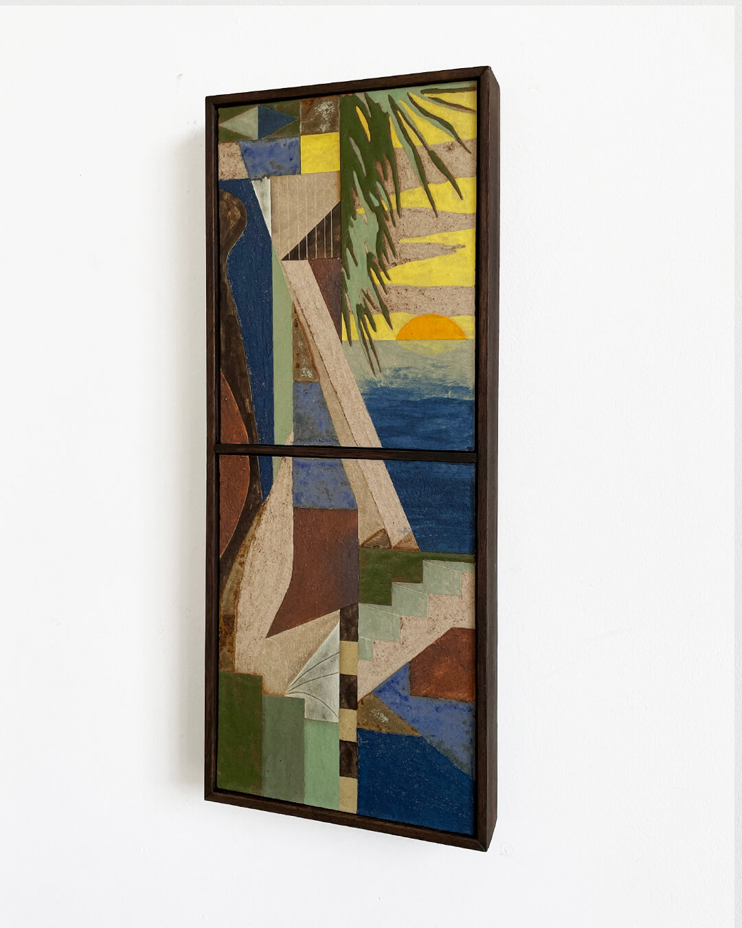 Daniel Dzonu Clarke Sundrift - Aeolic-Beams-Daniel Dzonu-Clarke Glaze on stoneware tiles 13 x 31cm 2026