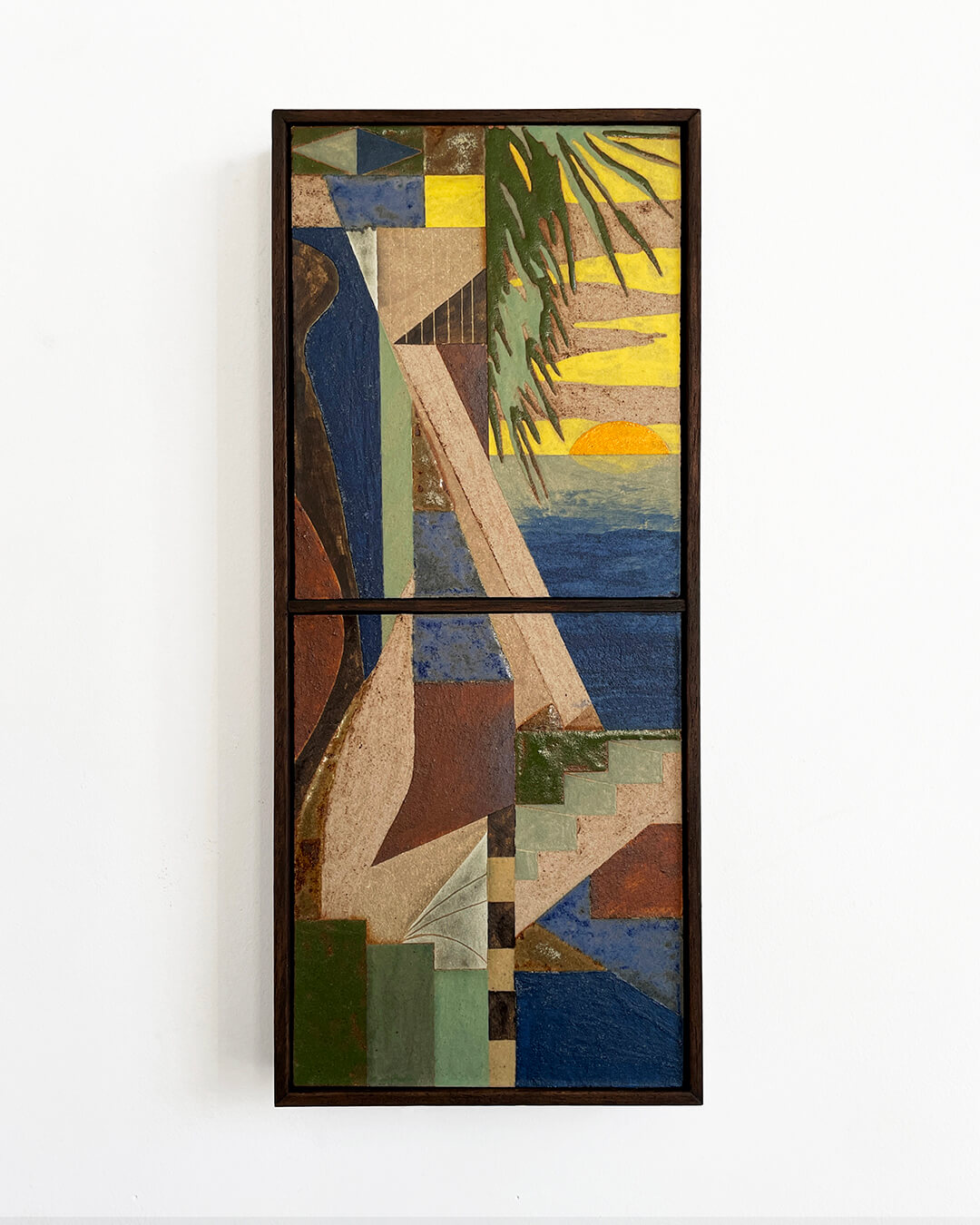 Daniel Dzonu Clarke Sundrift - Aeolic-Beams-Daniel Dzonu-Clarke Glaze on stoneware tiles 13 x 31cm 2026