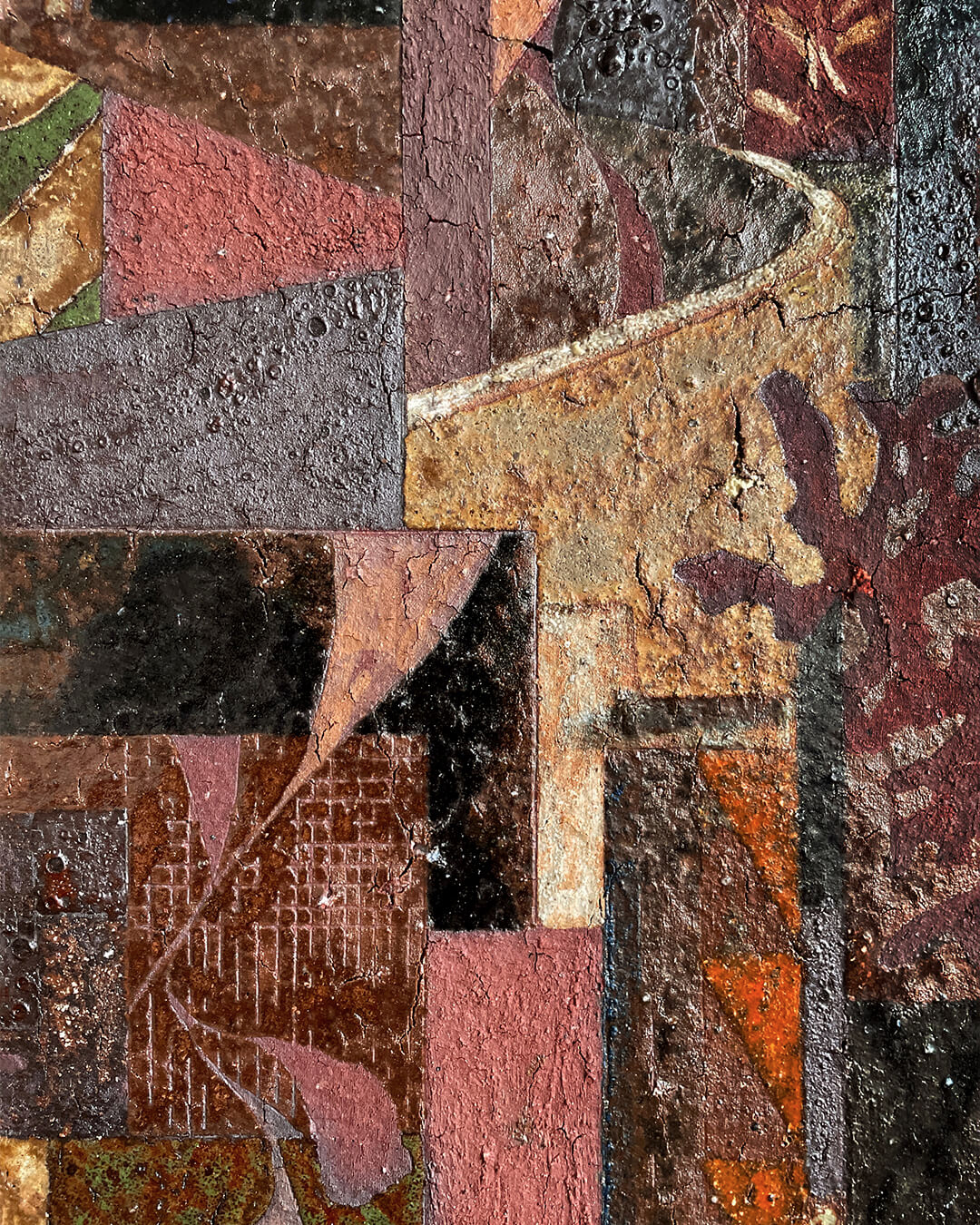 Daniel Dzonu Clarke Scarred Bars glaze on ceramic tile