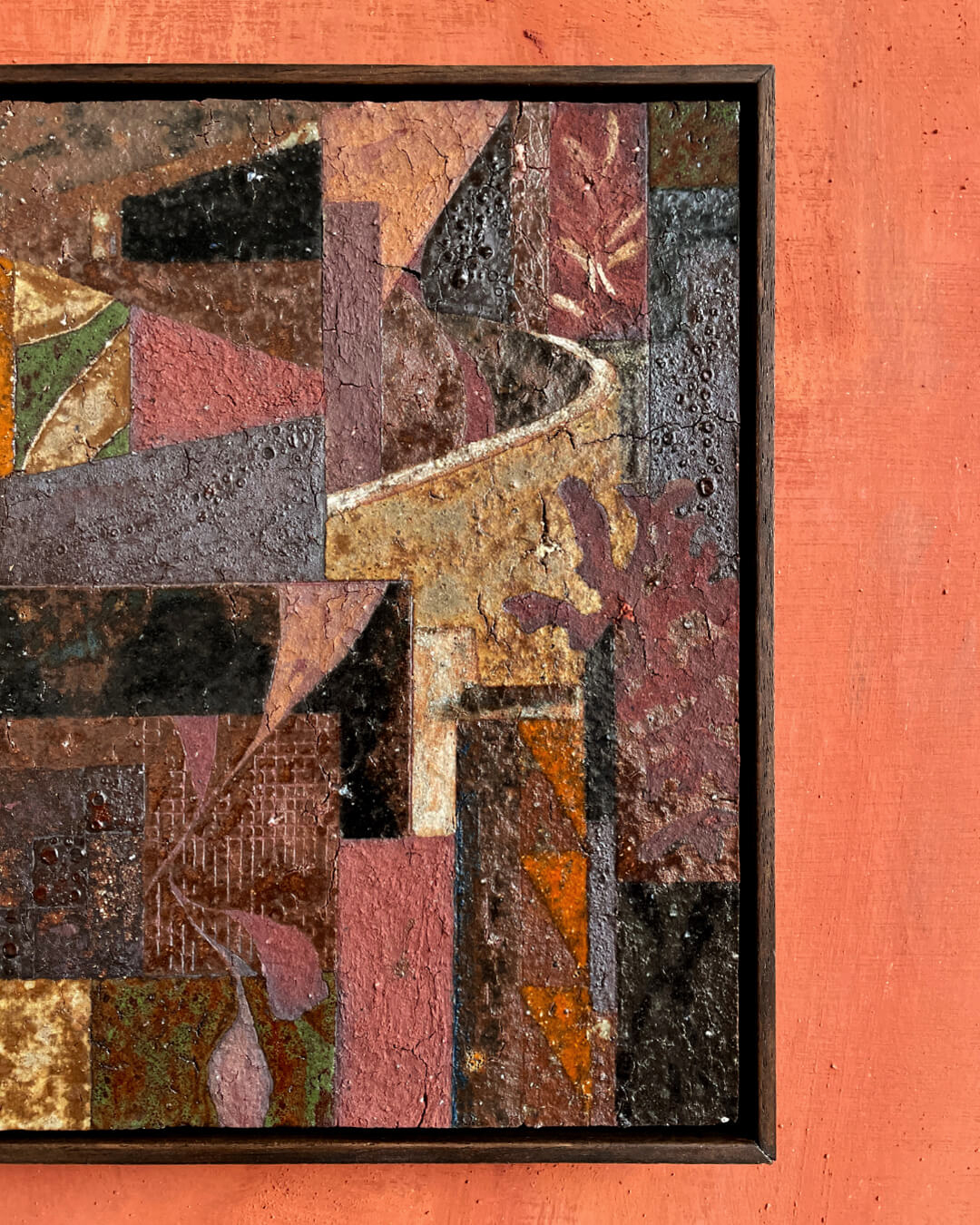 Daniel Dzonu Clarke Scarred Bars glaze on ceramic tile