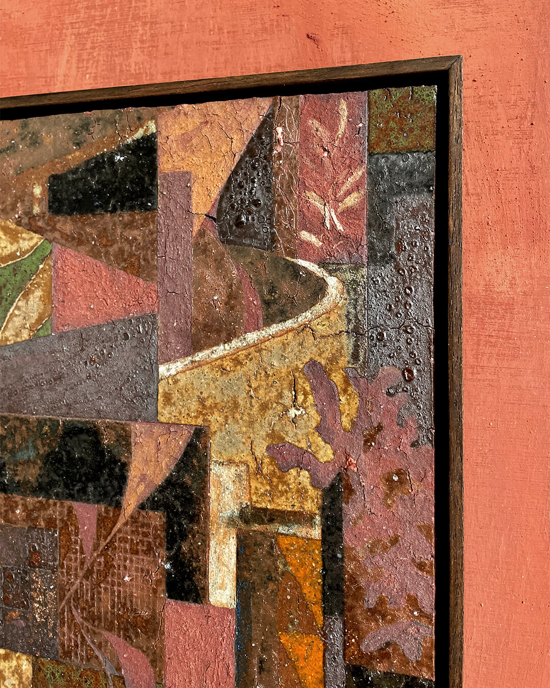 Daniel Dzonu Clarke Scarred Bars glaze on ceramic tile
