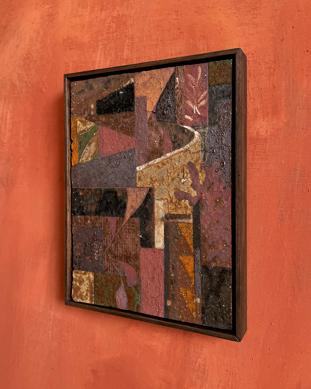 Daniel Dzonu Clarke Scarred Bars glaze on ceramic tile